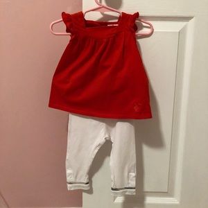 Burberry outfit - t-shirt and capris. Size 9M.